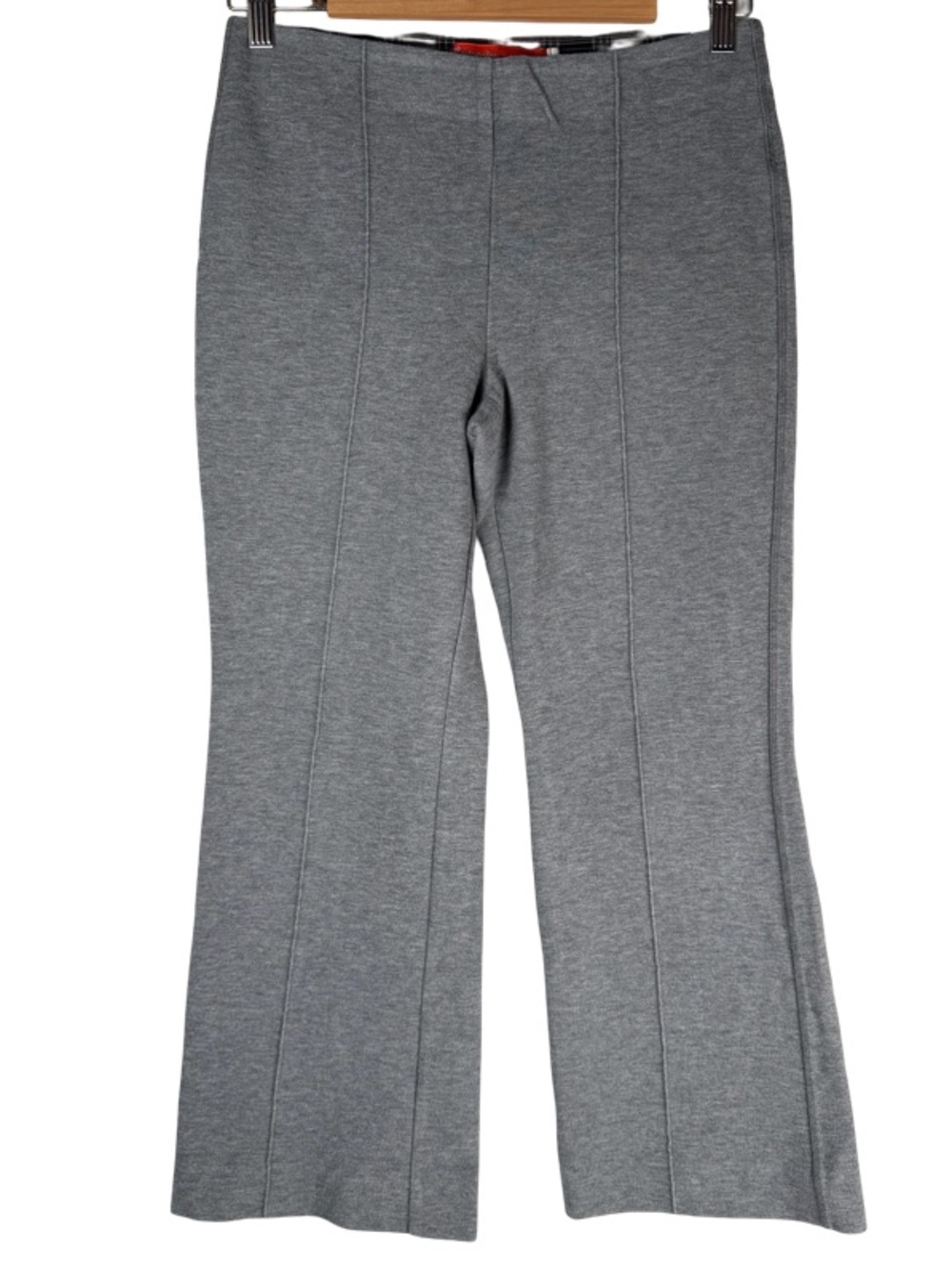 Cartonnier by Anthropologie Gray Knit Seamed Kick Flare Ankle Crop Pants Small